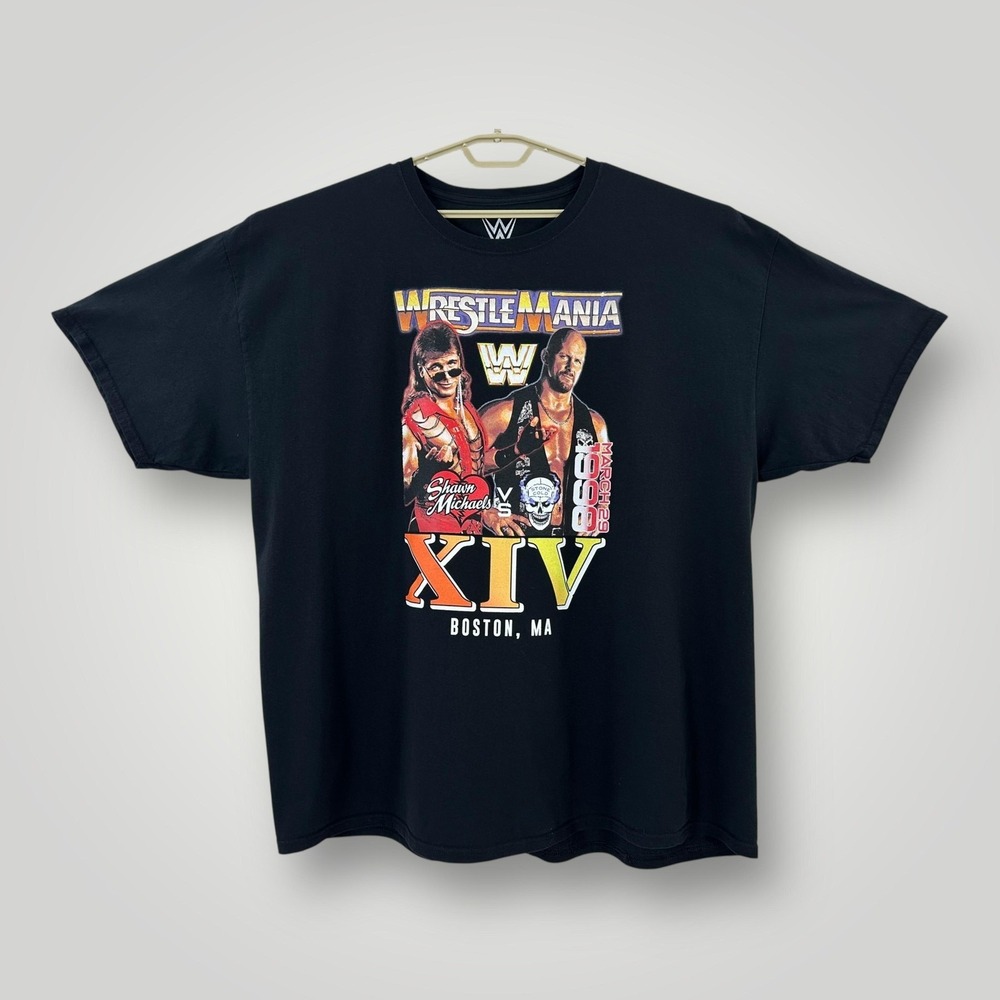 WWE WrestleMania XIV Shirt Mens 3XL Black Shawn Michaels‎ Stone Cold 1998 Boston